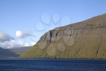View of Kunoy island from ferry boat to Kalsoy, Faroe Islands
