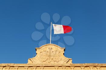 Maltese flag on the top of Castille Palace