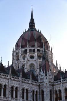 Budapest, Hungary - 4 May 2017: Dome of Budapest Parliament