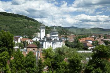 Sighisoara skyline with Holy Trinity Church, Transylvania, Romania