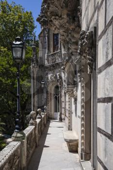 Quinta da Regaleira balcony with manueline architectural elements.