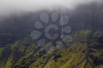 Misty day in Iceland, driving around driving road 1