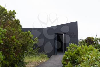 Entrance to Museum of Gruta das Torres, an example of minimalist modern architecture