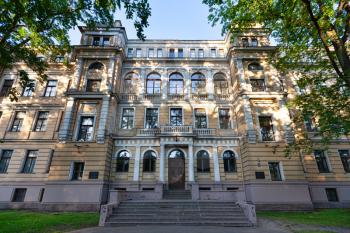 Riga, Latvia - 24 August 2019 - Zoology museum and Biology faculty of University of Latvia