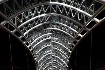 Tbilisi, Georgia - 23 March 2016: Bridge of Peace at night