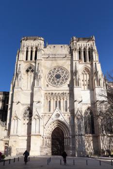 Bordeaux, France - 22 February 2020: Bordeaux Cathedral Saint-Andre