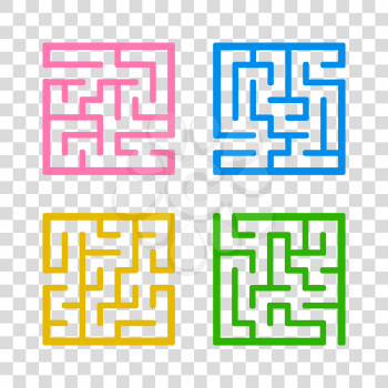 A set of mazes. Game for kids. Puzzle for children. Labyrinth conundrum. Vector illustration