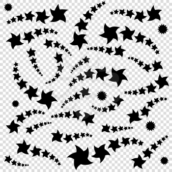 A set of stars. Abstract Fantastic Silhouettes. A simple flat vector illustration isolated on a transparent background