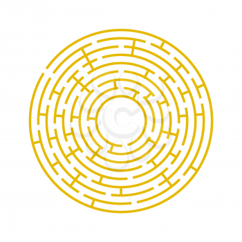 Abstract round maze. An educational game for children and adults. Simple flat vector illustration isolated on white background