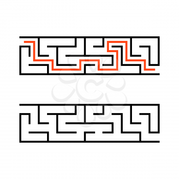 Abstact labyrinth. Educational game for kids. Puzzle for children. Maze conundrum. Find the right path. Vector illustration.