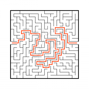 Abstact labyrinth. Educational game for kids. Puzzle for children. Maze conundrum. Find the right path. Vector illustration.