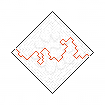 Abstact labyrinth. Educational game for kids. Puzzle for children. Maze conundrum. Find the right path. Vector illustration.