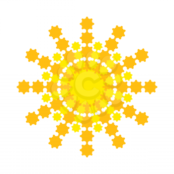 Bright abstract sun with yellow-orange rays