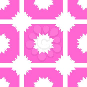 Seamless pattern of pink silhouettes of flowers on a white background