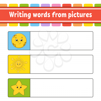 Find the correct answer. Draw a line. Learning words. Education developing worksheet. Activity page for study English. Game for children. Funny character. Isolated vector illustration. Cartoon style.