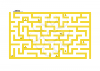 Funny maze. Game for kids. Puzzle for children. Cartoon style. Labyrinth conundrum. Color vector illustration. Find the right path. The development of logical and spatial thinking.