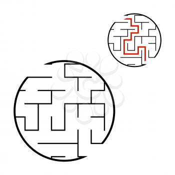 Abstact labyrinth. Educational game for kids. Puzzle for children. Maze conundrum. Find the right path. Vector illustration.