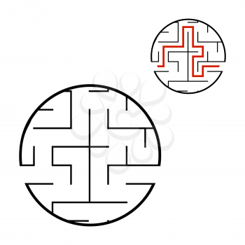 Abstact labyrinth. Educational game for kids. Puzzle for children. Maze conundrum. Find the right path. Vector illustration.