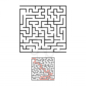 Abstact labyrinth. Educational game for kids. Puzzle for children. Maze conundrum. Find the right path. Vector illustration.