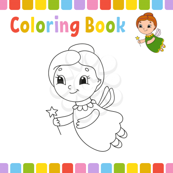 Coloring book for kids. Cheerful character. Simple flat isolated vector illustration in cute cartoon style