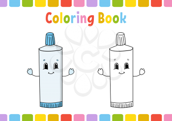 Coloring book for kids. Cheerful character. Simple flat isolated vector illustration in cute cartoon style