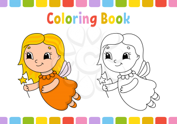 Coloring book for kids. Cheerful character. Simple flat isolated vector illustration in cute cartoon style