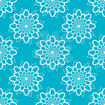 Colored seamless pattern of silhouettes of abstract flowers. Simple flat vector illustration. For the design of paper wallpaper, fabric, wrapping paper, covers, web sites.