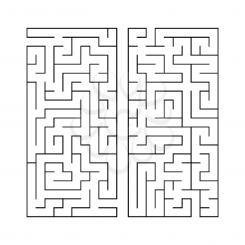 A set of two rectangular labyrinths. Simple flat vector illustration isolated on white background. Developmental game for children