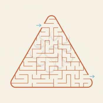 Triangular labyrinth. A simple flat vector illustration isolated on a pink background