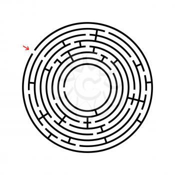 Round labyrinth. An interesting and useful game for children and adults. Simple flat vector illustration isolated on white background