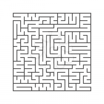 Abstract square maze. An interesting and useful game for children. Simple flat vector illustration isolated on white background