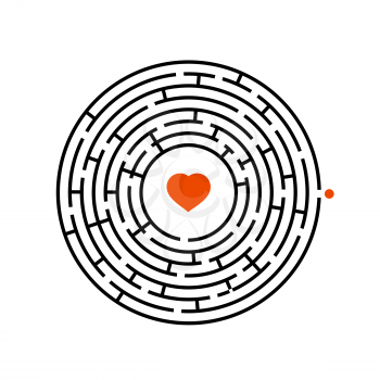 Abstract round maze. Game for kids. Puzzle for children. One entrance, one exit. Labyrinth conundrum. Flat vector illustration