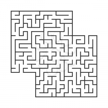 Abstract square maze. Game for kids. Puzzle for children.Labyrinth conundrum. Flat vector illustration isolated on white background. With place for your image
