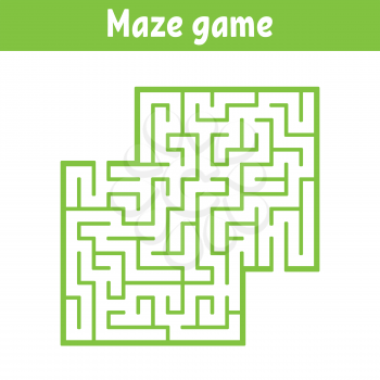 Color square maze. Game for kids. Puzzle for children. Labyrinth conundrum. Flat vector illustration isolated on white background. With place for your image