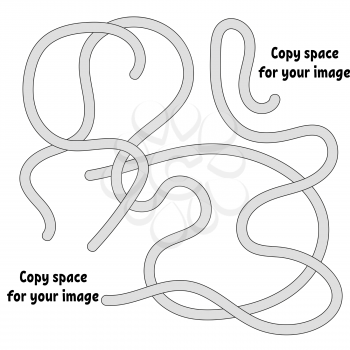 Abstract maze. Many ways from start to finish. Game puzzle for children. Labyrinth conundrum. Vector illustration. With space for your drawings
