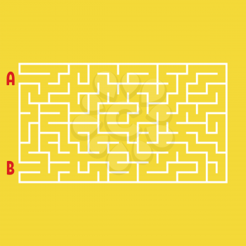 Abstract rectangular maze. Game for kids. Puzzle for children. One entrance, one exit. Labyrinth conundrum. Flat vector illustration isolated on white background.