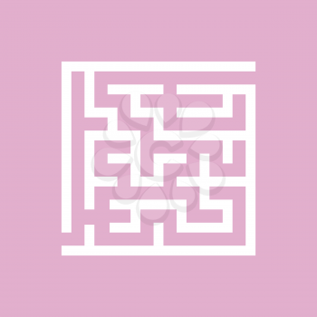 Abstract square maze. Game for kids. Puzzle for children. One entrance, one exit. Labyrinth conundrum. Flat vector illustration isolated on color background.