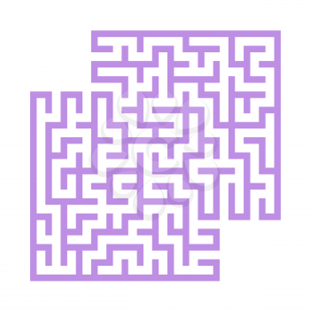 Abstract square maze. Game for kids. Puzzle for children. Labyrinth conundrum. Flat vector illustration. With place for your image. Find the right path