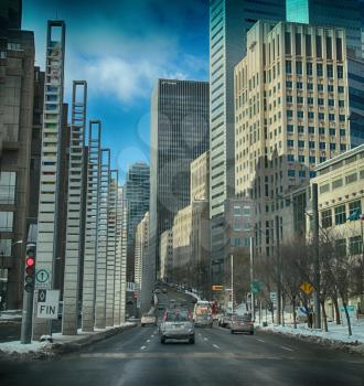 Montreal Downtown during winter season