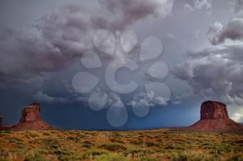 Landscape in Monument Valley in Arizona, United States before a light storm