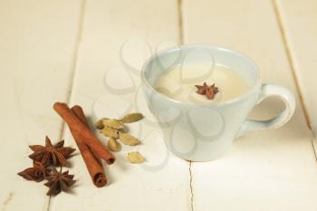 Chai tea with cinnamon, anise and cardamom