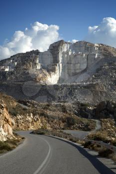 Marble mountain in Kourounochori in Naxos, Greece