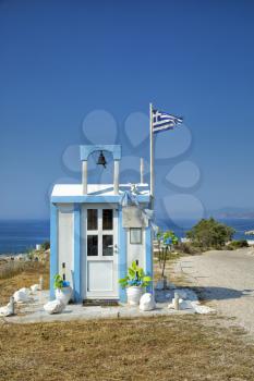 Little chapel on the side of the road in Milos in Greece a cycladic island