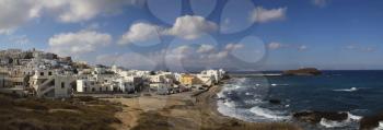Panorama of Naxos in the Cyclades, Greece 