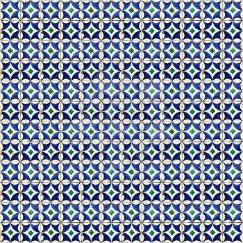Blue pattern tiles in Lisbon, Portugal 