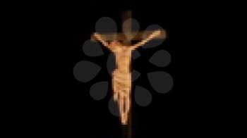 Royalty Free Video of a Rotating Jesus on the Cross