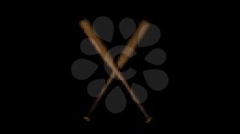 Royalty Free Video of Rotating Baseball Bats