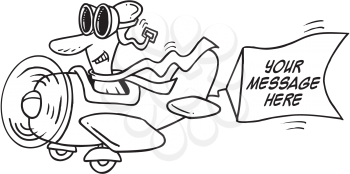 Royalty Free Clipart Image of a Pilot in an Airplane