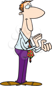 Royalty Free Clipart Image of a Man Clapping