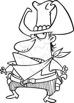 Royalty Free Clipart Image of a
Bad Guy Gunslinger Cowboy